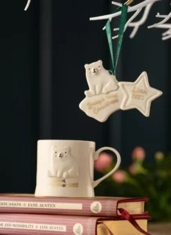 Belleek Personalized Baby Bear First Christmas Decoration