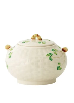 Belleek Shamrock Sugar Bowl