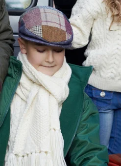 Boys Tweed Patch Flat Cap