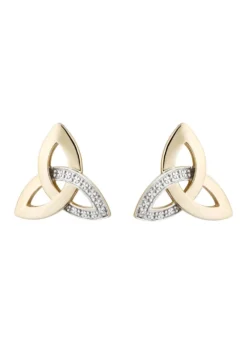 14ct Gold Diamond Trinity Knot Earrings