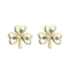 14ct Gold & Emerald Shamrock Earrings