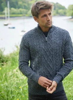 Sean Half Zip Aran Sweater