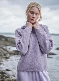 Fisherman Cashmere Fleck Funnel Neck Sweater