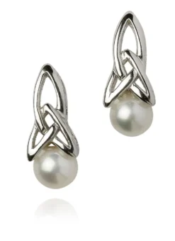 Sterling Silver Trinity Pearl Earrings