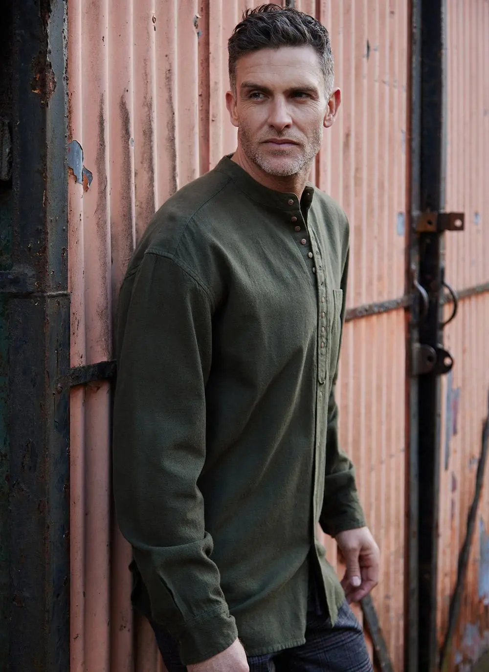 Andrew Cotton Linen Grandfather Shirt - Image 2