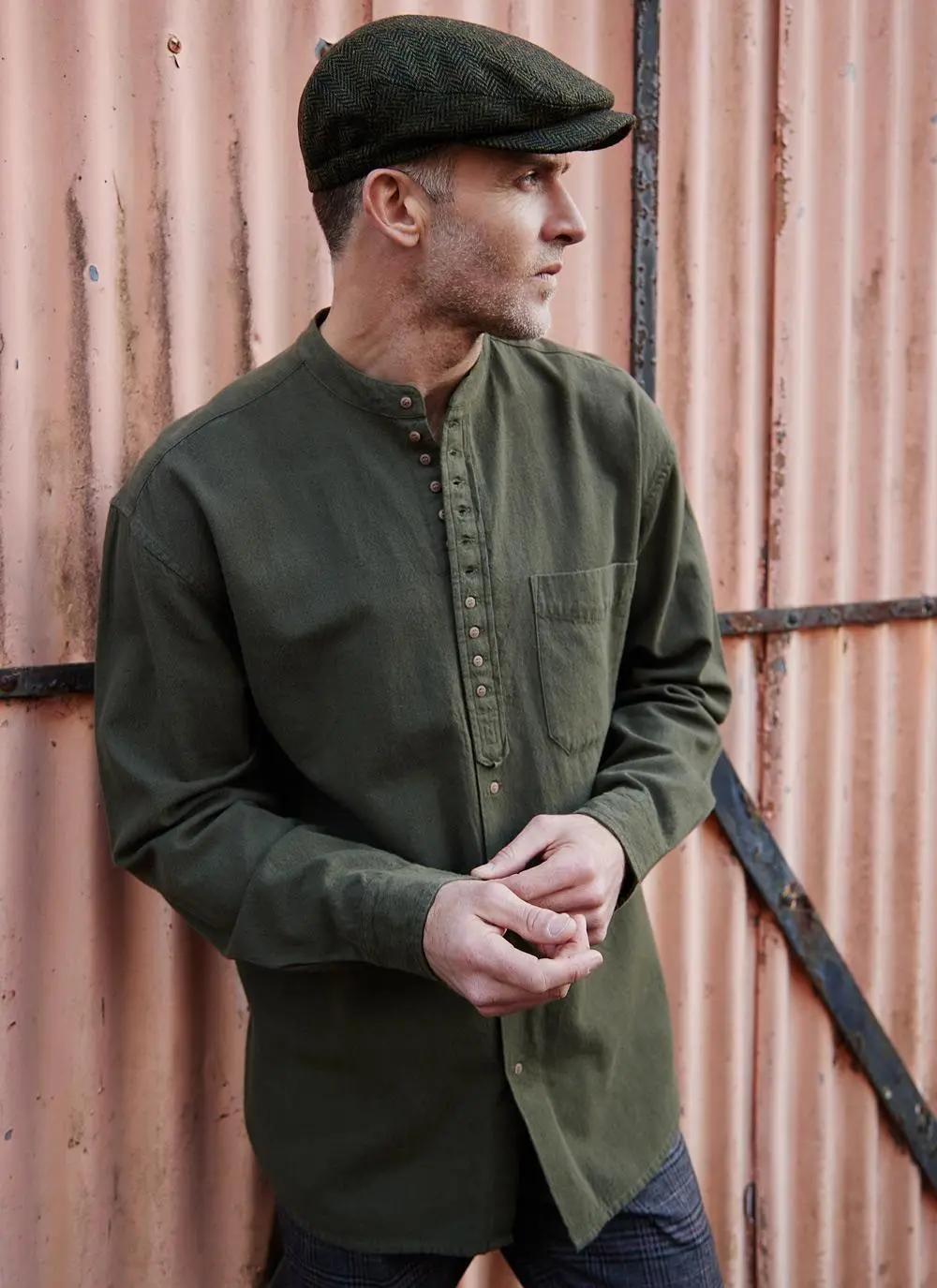 Andrew Cotton Linen Grandfather Shirt - Image 5