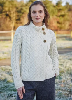 Supersoft Merino Wool Button Neck Cardigan