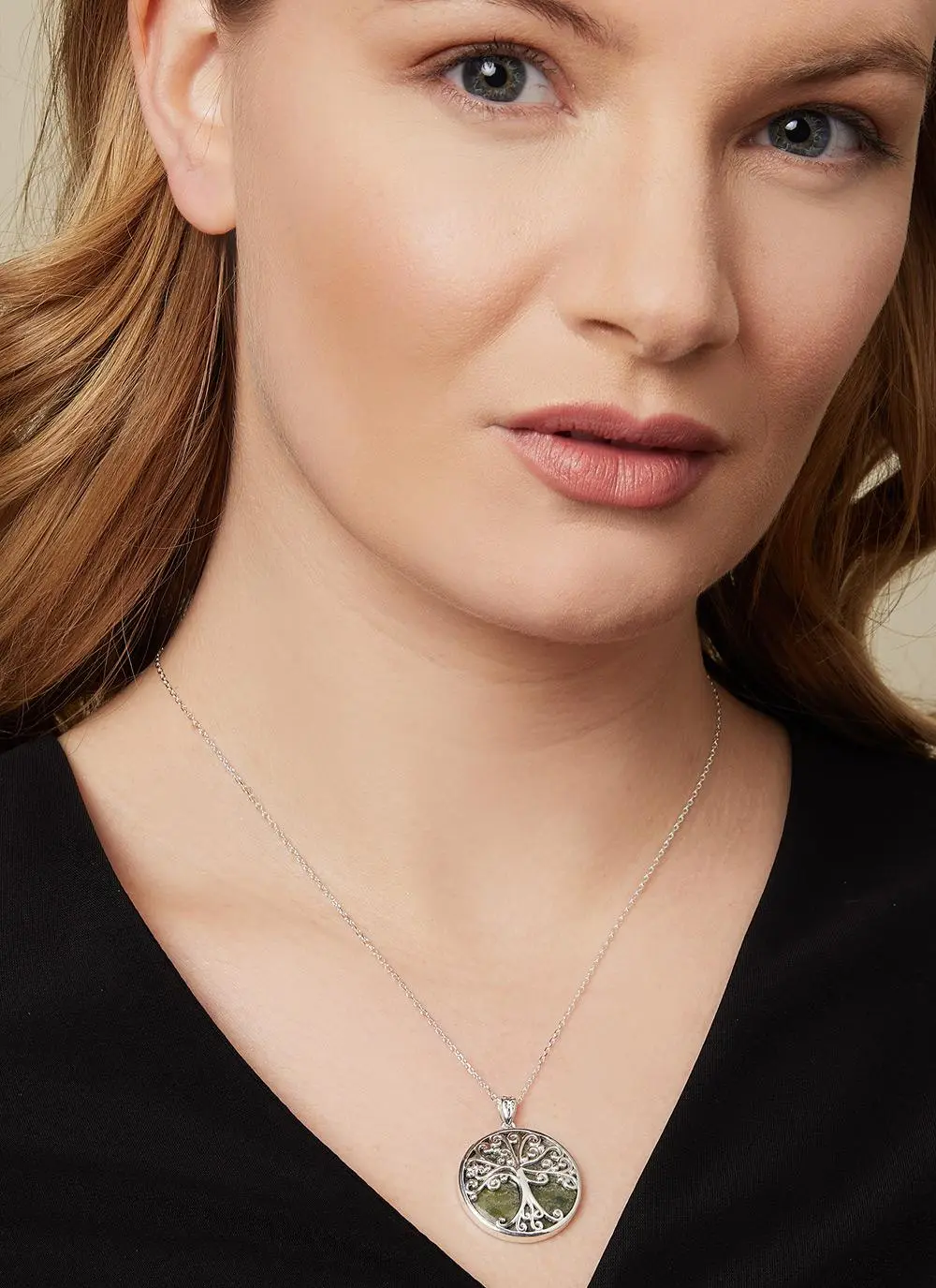 Sterling Silver Connemara Marble Tree Of Life Pendant - Image 2