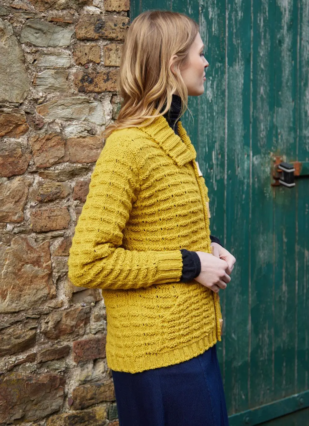 Toggle Knit Cardigan With Collar - Image 3