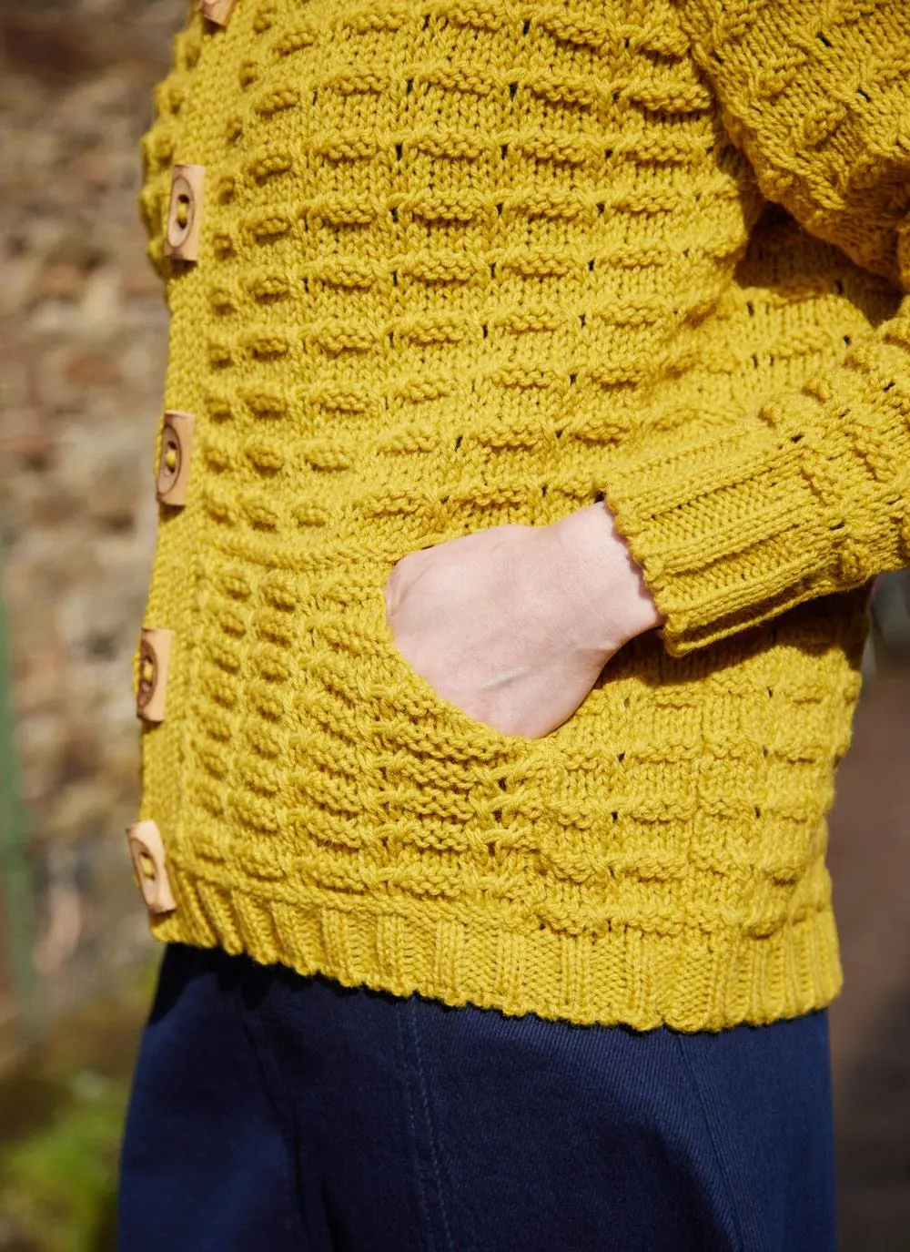 Toggle Knit Cardigan With Collar - Image 6