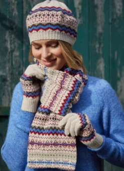 Fair Isle Hope Beret, Scarf & Gloves Set