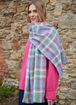 Check Fringed Stole