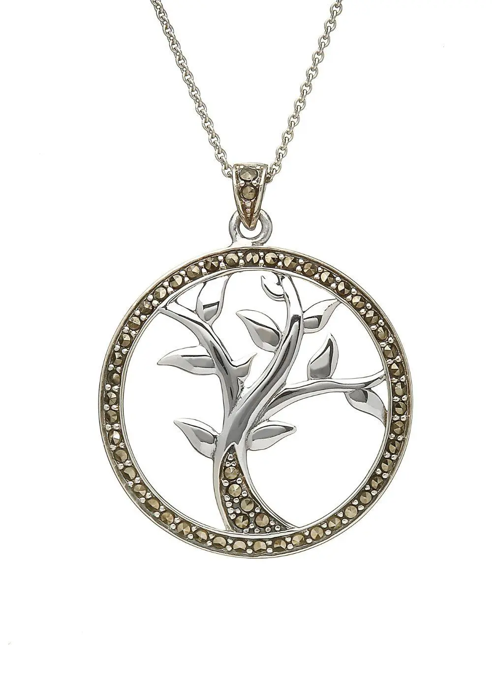 Marcasite & Sterling Silver Tree Of Life Pendant