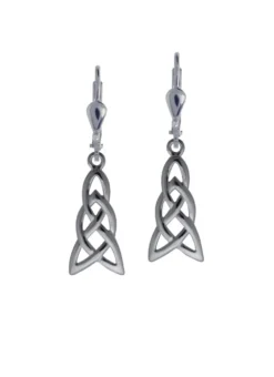 Sterling Silver Trinity Knot Drop Earrings
