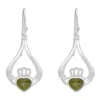 Sterling Silver Connemara Marble Celtic Claddagh Earrings