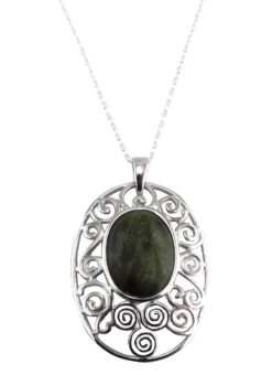 Sterling Silver Connemara Marble Newgrange Pendant