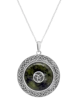 Sterling Silver Connemara Marble Trinity Dome Pendant