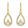 14Ct Gold Vermeil Trinity Knot Tear Drop Earrings
