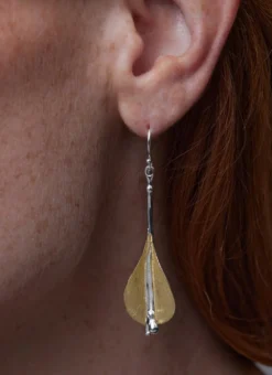 Gold Vermeil Two Tone Lily Earrings