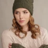 Unisex Hand-Knit Aran Pom Pom Beanie