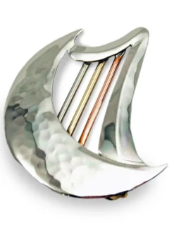 Irish Harp And Moon Brooch