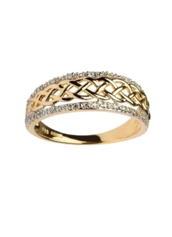 Ladies 14ct Gold Celtic Knot Diamond Ring