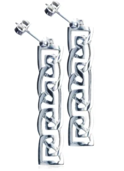 Sterling Silver Contemporary Celtic Drop Earrings