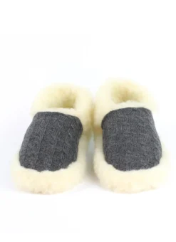 Ladies Wool Aran Slippers