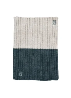 Sustainable Snood In Green & Cream