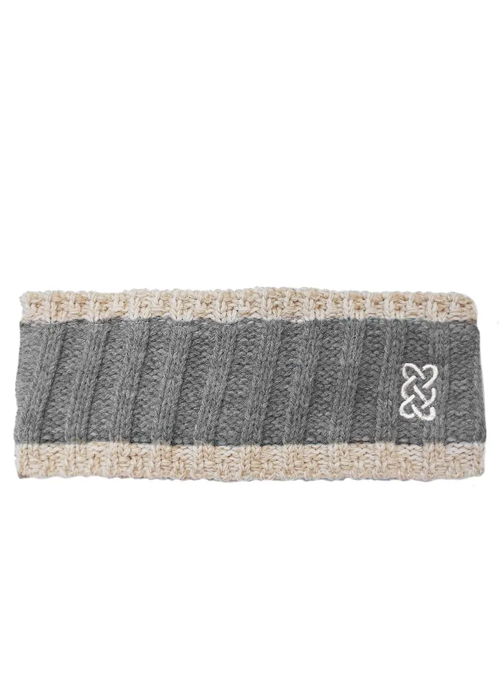 Sustainable Headband In Grey & Cream - Image 2