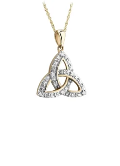 10ct Gold & Diamond Trinity Knot Pendant