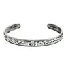 Sterling Silver Claddagh Cuff Bracelet With Cubic Zirconia