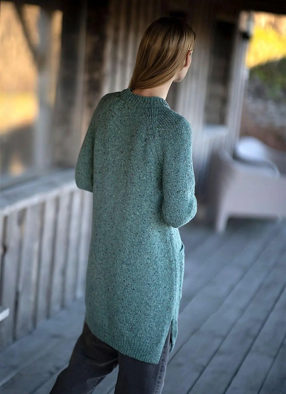 Fisherman Donegal Fleck Long Button Cardigan - Image 3