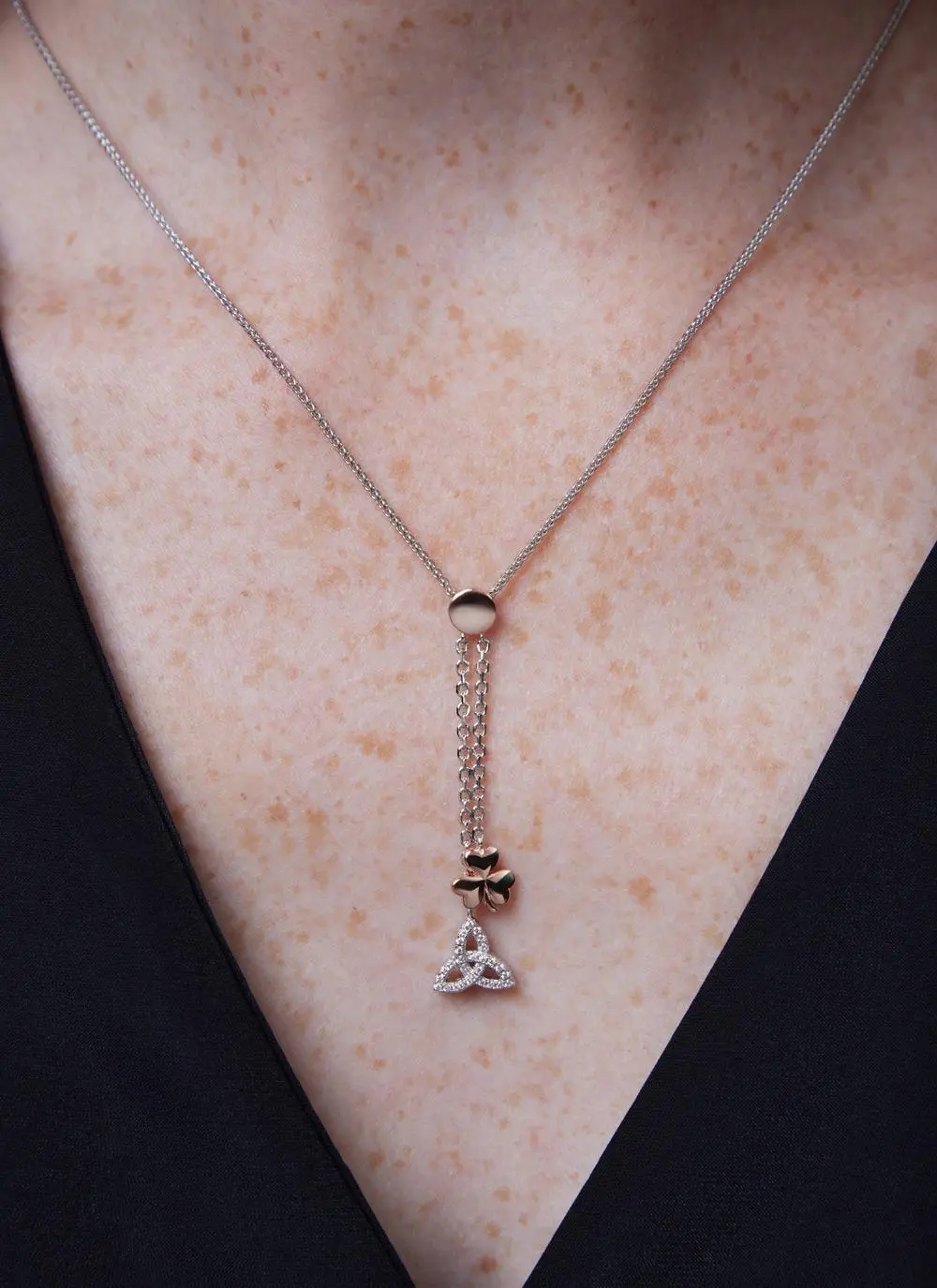 Shamrock & Trinity Two-Drop Pendant - Image 4