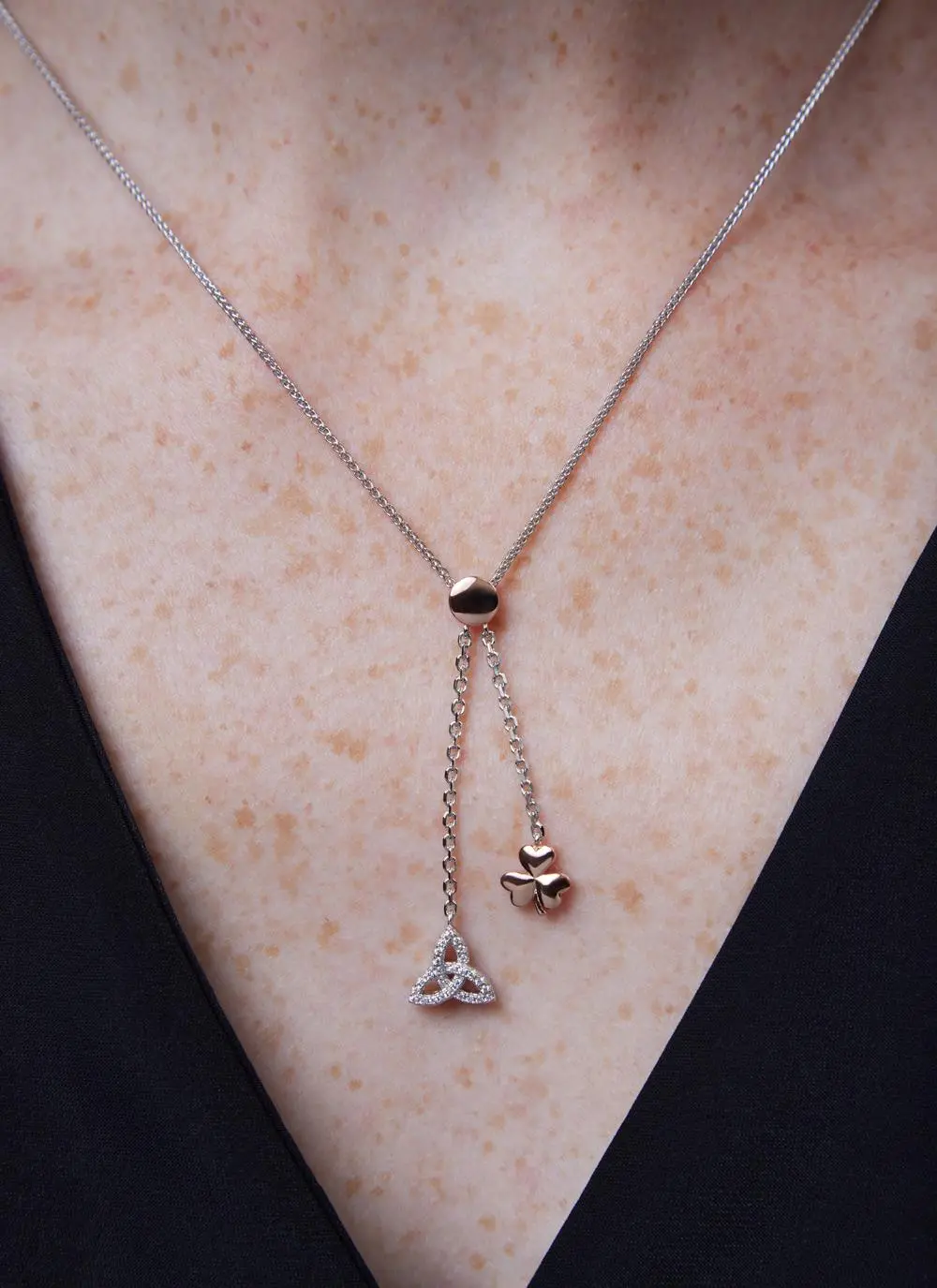 Shamrock & Trinity Two-Drop Pendant - Image 3