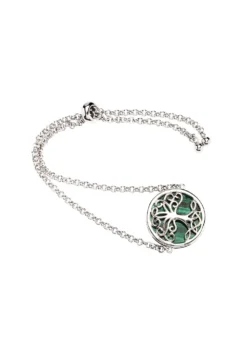 Sterling Silver Tree Of Life Malachite Bracelet