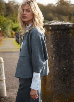 Herringbone Tweed Short Jacket