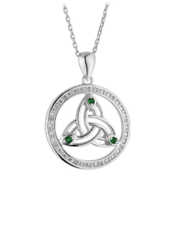 Sterling Silver Crystal Trinity Circle Pendant