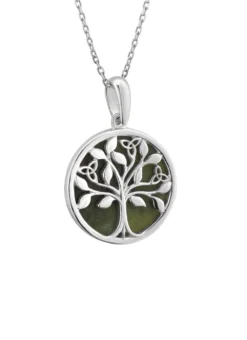Sterling Silver Tree Of Life Connemara Marble Pendant