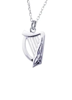 Sterling Silver Irish Harp Pendant