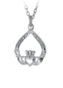 Sterling Silver Teardrop Claddagh Weave Pendant