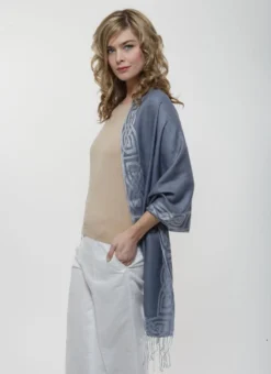 Wool Pashmina Scarf Denim