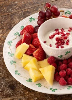 Belleek Shamrock Chip & Dip Set