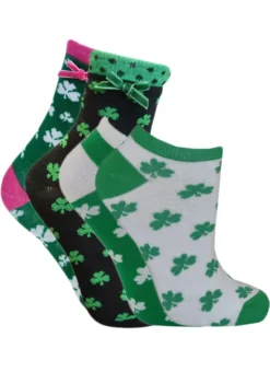 Set Of 4 Ladies Shamrock Irish Socks