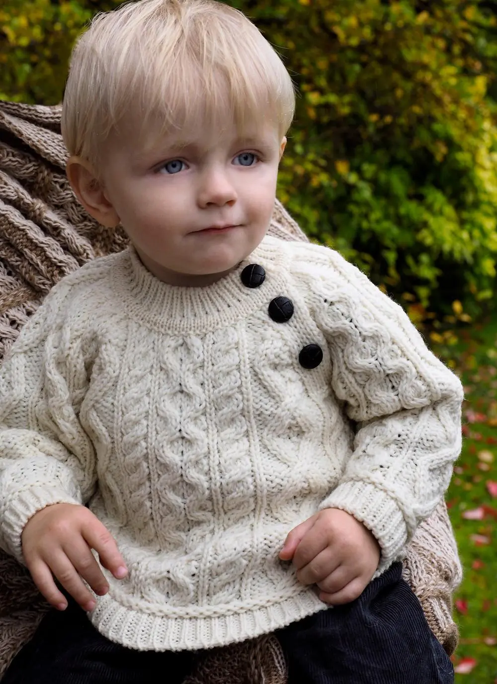 Baby Aran Crew Neck Sweater - Image 2