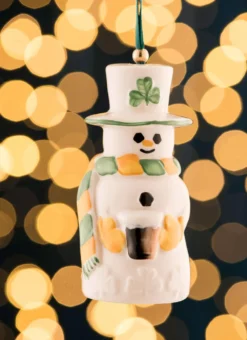 Belleek Paddy Snowman Bell Decoration
