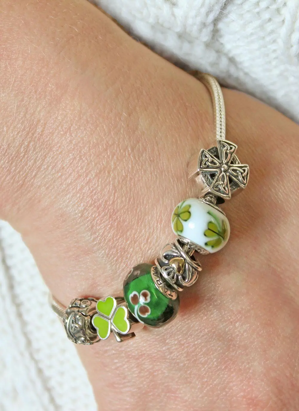 Sterling Silver Celtic Shamrock Bead - Image 2