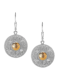 Celtic Warrior Earrings With 18K Gold Bead