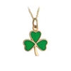 14ct Gold Enamel Shamrock Pendant