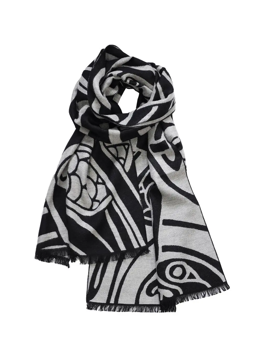 Book Of Kells Reversible Scarf - Grey & Black - Image 2